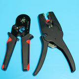 Ensemble de pince à dénuder automatique et pince à sertir indispensable pour les professionnels en technicien de maintenance électrique, dépanneur en électricité, mécanicien auto ainsi que les câbleurs d'armoire électrique. Composées des matériaux acier chromé, acier trempé, acier chrome vanadium.