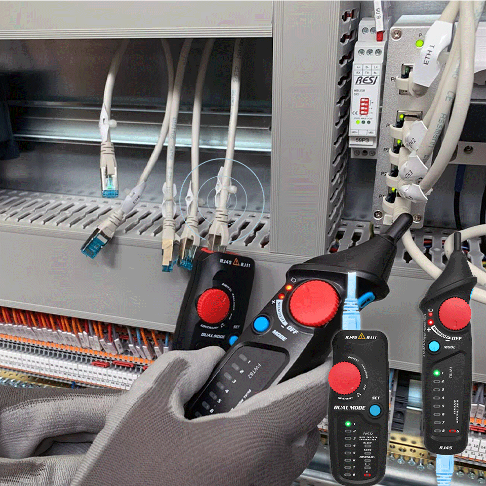 Testeur de câble réseau KOLSOL, traceur de fil Ethernet avec NCV & amp;  Lampe pour CAT5 CAT6, testeur PoE Détecter la tension Mesure Fault