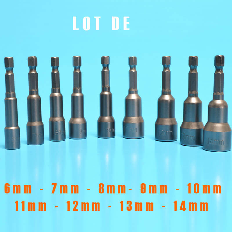 99outils.com, lots de douilles aimantées magnétiques pour clé à cliquet, tournevis avec porte-embout, visseuse, perceuse, clé à choc. 