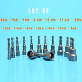 Accompagnez votre outillage électroportatif comme : perceuses sans fil, perceuse à percussion sans fil, perceuse visseuse à percussion, perceuse filaire, visseuse perceuse, visseuse placo, visseuse électrique par notre lot de douilles aimantées avec une force de serrage qui s'adapte à votre besoin afin de pouvoir visser et dévisser vos écrous ou boulons dans les endroits difficiles d accès. Un outil indispensable pour les professionnels et les bricoleurs exigeants.