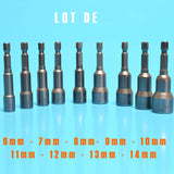 Accompagnez votre tournevis sans fil à batterie lithium-ion chargeur rapide par un lot d'embouts de 6 mm à 19 mm. Plus besoin de lampe led pour effectuer votre serrage ou desserrage. Il suffit de mettre votre écrou, vis à tête hexagonale et effectuer le réglage de couple et visser ou serrer. Nos embouts de serrage aimantés s'adaptent également sur des outils pneumatiques.