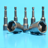 Embouts aimantés diamètres 6 mm à 19 mm adaptables sur des perceuses, perceuse à percussion, perceuse sans fil, perceuses-visseuses, chocs pour un dévissage facile.