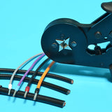 Pince à sertir les embouts de câblage à tête ronde solide légère, robuste, pas cher qui trouvera sa place à côté de vos outils de serrage comme : clé à cliquet, clé à molette, cruciformes, tournevis de précision, porte embouts, tournevis électrique. Une pince à sertir les embouts qui permet de sécuriser la connexion entre vos appareillages électriques ou électroniques comme disjoncteurs, interrupteurs, relais, domotiques. 